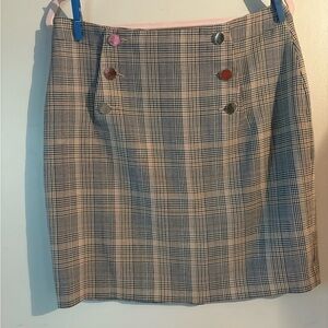 H&M Academia Black and Tan Plaid Mini Pencil Skirt Grandpacore Gilmore Girls